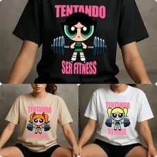 Kit 3 Camiseta Feminina Roupa de Academia Camisa Tshirt treino Super Poderosas Blusa Fitness