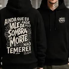 Moletom Masculino Cristão Frase Blusa De Frio Canguru Promoção 100% Algodão Premium
