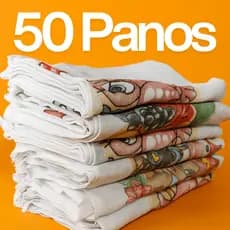 50 Panos de Prato copa/cozinha Estampados 100% Algodão com Bainha – Alta Qualidade, Cores Vivas e Durabilidade atacado