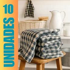 10 Unid. Panos de Chão Grande Xadrez 70×45 — Duplo, Grosso e Durável