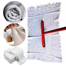 Pano de Chão Branco em Forma de Saco - Kit Duplo Grande, 100% Algodão, Ideal para Limpeza