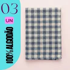 Kit 3 Pano de Chão Saco Xadrez 70x45cm Extra Grande 100% Algodão Pano de Limpeza Multiuso Alta Absorção Acabamento Overl
