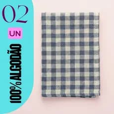 Kit 2 Pano de Chão Xadrez 70x45cm Extra Grande 100% Algodão Pano de Limpeza Multiuso Alta Absorção Overloque