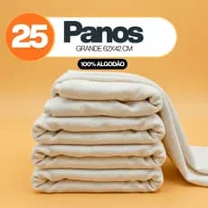 Kit 25 Panos De Chão Branco Alvejado Saco Duplo 62x42 Algodão Atacado