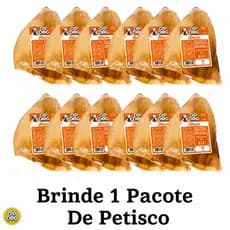 Kit Pacote de 12 Orelhas Bovina Mordedor Desidratado DIP DOG + Brinde 1 Petisco