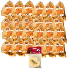 Kit 30 Mordedores Orelha Bovina + 1 Donuts Desidratada Para Cães Dip dog