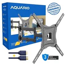 Suporte TV Tri-articulado Com Braço Longo 26 A 60 Todas TV´s Original mais Cabo HDMI 1 Metro