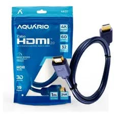 Cabo Hdmi 2.0 4k Blindado 1 metros Ponta Gold 60hz Aquário