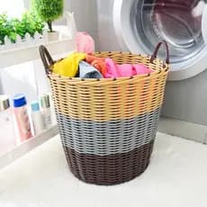Organizador Para Brinquedo Cesto E Roupas lavanderia Marrom Cinza Bege