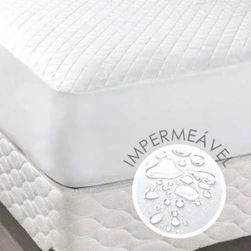 Protetor Para Colchão King Size 193 x 203 x 30 - 100% Poliéster -Branco