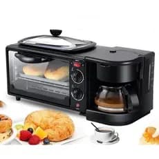 Forno + Cafeteira + Grill 3 em 1 Máquina Multifuncional Café da Manhã Premium - No Brasil Compacto Cozinha 110V 220V