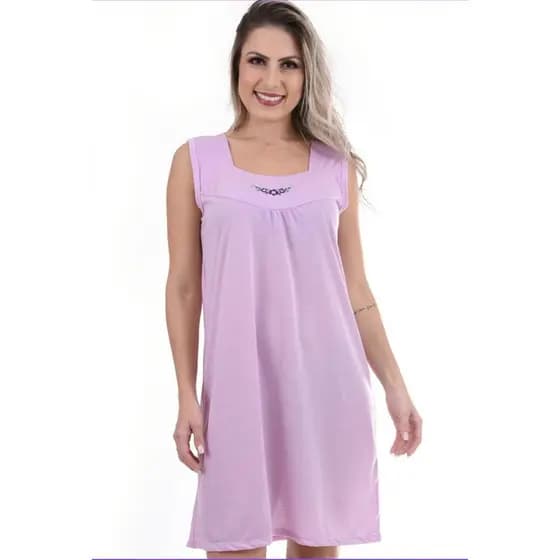 Camisola Regata Pala Plus Size De Malha Confortável Pijama Forma Grande Comprida Roupas Femininas