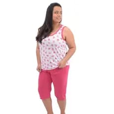 Pijama  Feminino Pescador  Regata Adulto Bermuda