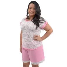 Pijama Plus Size Manga Japonesa Baby Doll De Malha Short Doll Tamanho Grande  Conjunto Feminino