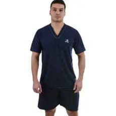 Pijama Masculino Adulto Curto Verão Manga Curta E Short De Malha Confortável Roupas Masculinas