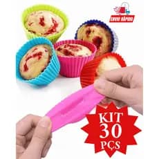 Kit Forminha Forma De Silicone Para Bolo Cupcake Gelatina E Mini Muffin Promoção