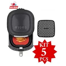 Protetor Air Fryer De Silicone Quadrada  Antiaderente  Silicone Fritadeira Elétrica 21x21 Promoção