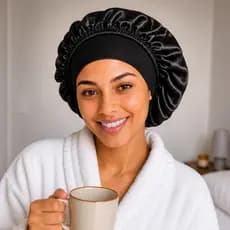 Touca de cetim Dupla Face com faixa  touca para dormir Faixa Larga Touca gigante touca para cabelo