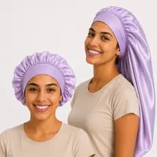 Anny Beleza Kit 2 Toucas de Cetim com Faixa Toca de Cetim Toca de Seda para Cabelos Longos tranças