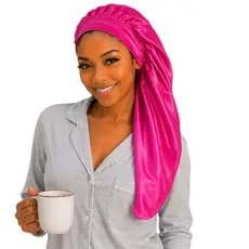 Touca de Cetim Antifrizz Longa Long Tranças Box Braids Lace Dreads Toca Gigante