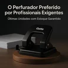 Perfurador Papel 2 Furos Gatte Metálico Fura 22 Folhas