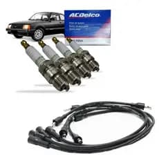 Kit Jogo de Velas e cabos de Velas GM Chevette Marajó Chevy 1.0 1.4 1.6 ILMG62 ACDELCO e ILM