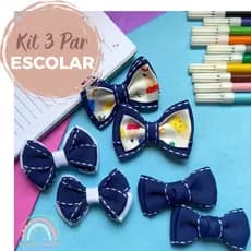 Kit Parzinho Escolar - Laços Escolares - Kit Laço Escolar - Parzinhos Escolares