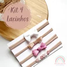 Kit 4 Laços Bebê PP Faixinha de Meia - Lacinhos para Bebê Menina - Lacinho Bebê - Faixinha Maternidade - Laço Bebê