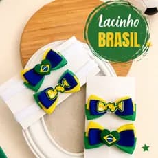 Lacinho Brasil - Lacinho Bebê Copa do Mundo - Laço Bebê Brasil - Laço Brasil