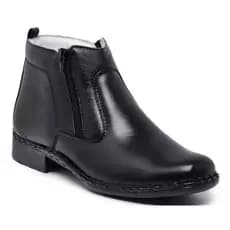 Bota Social Conforto Botina Masculina Ortopédica Couro Nobre