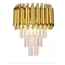 Arandela Led 31cm Metal E Cristal Dourado Sindora Dcb06513