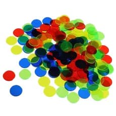 100 Discos Coloridos de Plastico Para Marcar Cartela de Bingo