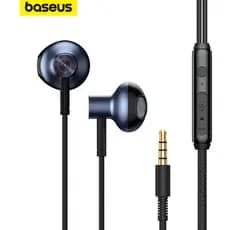 Fone De Ouvido Baseus H19 Com Microfone Som Estério Com Fio - Cor Preto