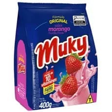 Bebida Lactea Em Pó Muky Sabor Morango 400gr Achocolatado