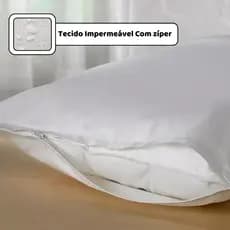 Fronha Impermeável Capa de Travesseiro Anti-Ácaro Com Zíper Branco 0,70cmX0,50cm protege travesseiro