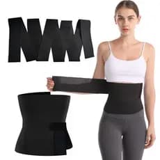 Cinta Faixa Modeladora Cintura Queima Gordura Preta Wrap Waist Trainer Tape