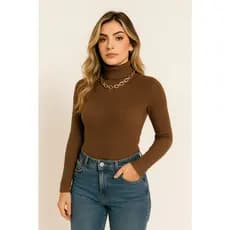 blusa frio cacharrel lã canelado gola alta inverno moda básica