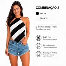 Top Cropped Blusa Feminina Tricô Listrada Brasil Copa verde,amarelo, branco e azul