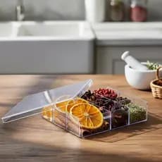 20 Caixa com Divisória, Caixa Organizadora Acrílico transparente 14 cm, CAIXA GIM