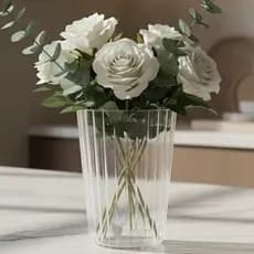 4 VASO CANELADO, VASO DECORATIVO,  VASO PARA DECORAÇÃO DE FESTAS