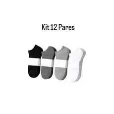 Kit 12 Meias Soquete Cano Curto Unissex Esporte Masculino e Feminino