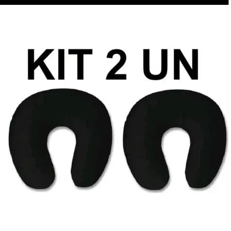kit 2 Almofadas Apoio De Pescoço C/Zíper Em Forma De U Travesseiro De Viagem algodao
