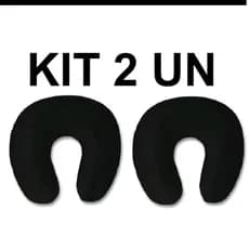 kit 2 Almofadas Apoio De Pescoço C/Zíper Em Forma De U Travesseiro De Viagem algodao