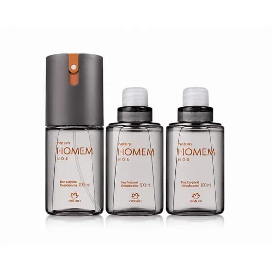 Kit com 1 Deo Corporal Homem Nós + 2 refis Homem Nós Originais