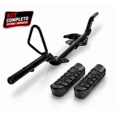 Kit Estribo Tubular Completo Honda Titan Fan Start 125 150 160 + Borrachas Pedaleira Antiderrapantes