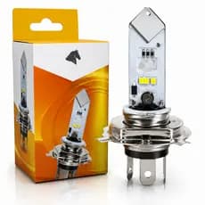 Lâmpada LED H4 6500K Luz Branca Farol Moto Carro Stallion Eco Plug Play