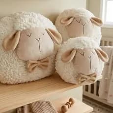 Trio de ovelhas de Pelúcia para quarto de bebê/ trio de urso ovelha para para Nichos - ovelha