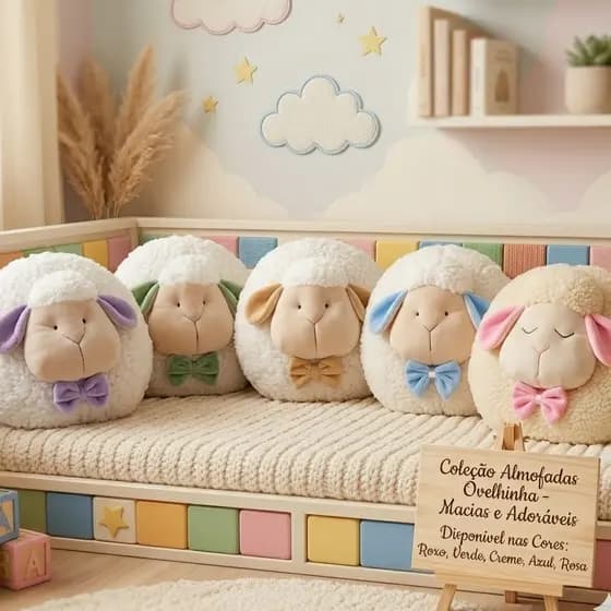 almofada de ovelha quarto de bebe, almofada decoraçao, almofada  quarto de bebe menina menino