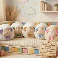 almofada de ovelha quarto de bebe, almofada decoraçao, almofada  quarto de bebe menina menino