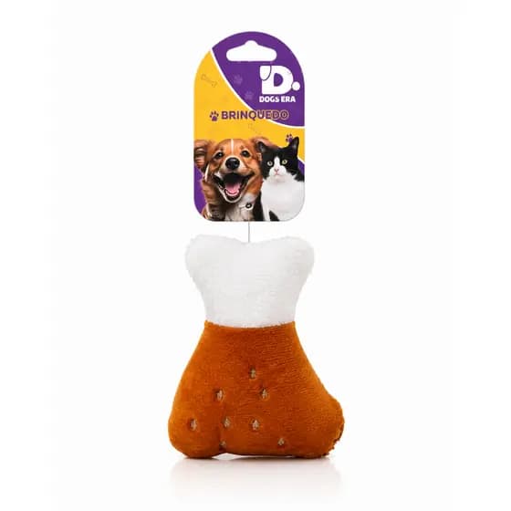 Brinquedo de Pelúcia para Pets - Coxa de Carne com Apito, Não Tóxico e Ideal para Todos os Cães